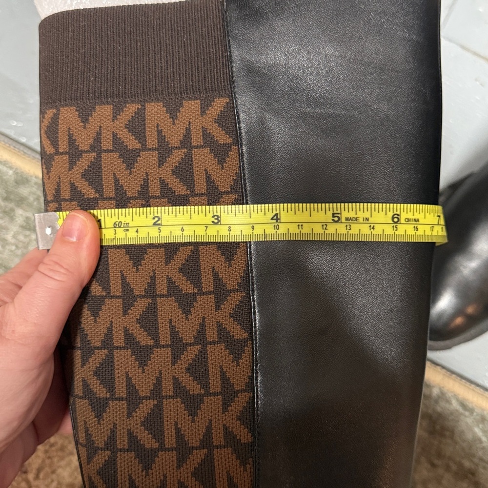 NWOB Ridley Leather and Logo Jacquard Knee Boot - Picture 7 of 8